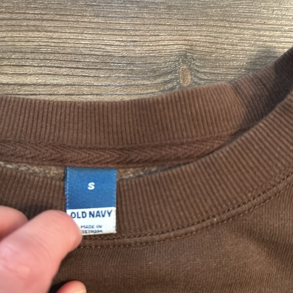 Old Navy Chocolate Brown Split Him Sweatshirt - Picture 4 of 6